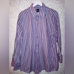 Hugo Boss Purple Casual Button Down Shirt, Regular Fit, Size Large